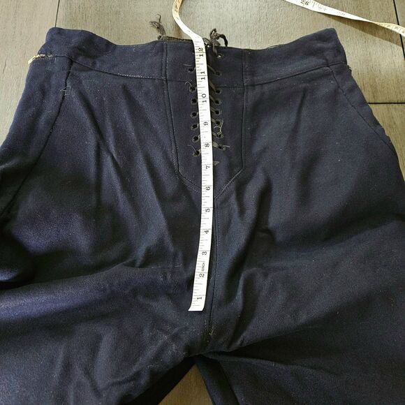 Vintage 1940s WW2 US Navy Crackerjack 13 Button Sailor Wool Flared Pants 28x28 - Picture 4 of 11